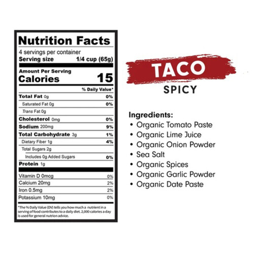 Good Food For Good Organic Taco Sauce Spicy Chile 250 ml