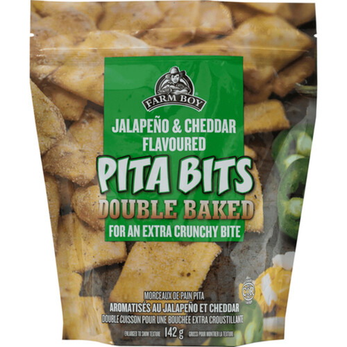 Farm Boy Pita Bits Double Baked Jalapeno & Cheddar Cheese 142 g