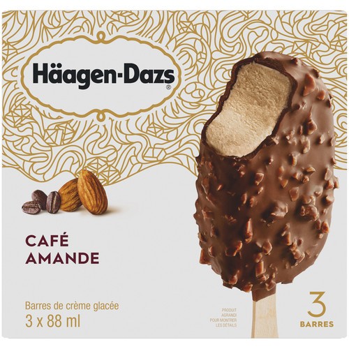 Häagen-Dazs Ice Cream Bars Coffee Almond 3 x 88 ml