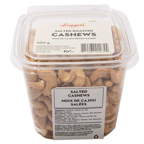 Longo's Roasted Cashews Salted 400 g