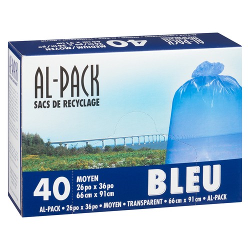 Al-Pack Recycling Bags Blue Medium 40 Bags