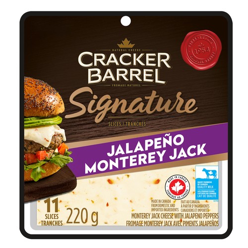 Cracker Barrel Cheese Slices Jalapeno Monterey Jack 220 g
