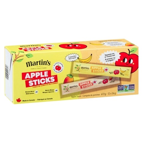 Martin's Apple Sticks Apple Sauce Tropical Duo 12 x 56 g 
