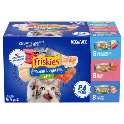 Friskies Wet Cat Food Pâté Ocean Delights Variety Pack 24 x 156 g