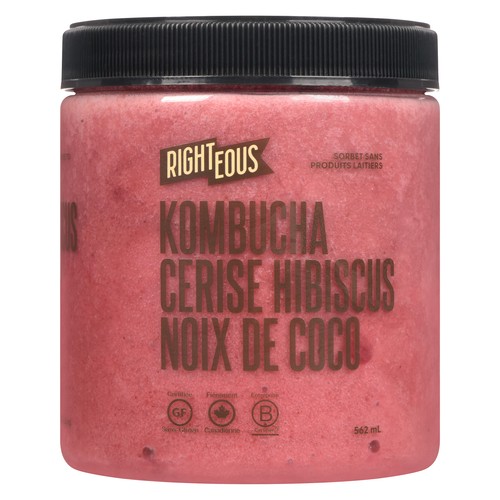 Righteous Gelato Dairy-Free Kombucha Cherry Coconut Hibiscus 562 ml