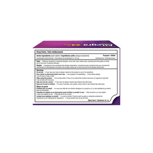 Allegra 24 Hours Allergy Relief Tablets 30 Count