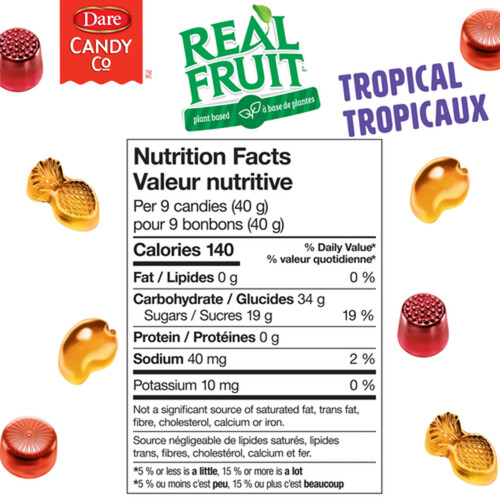 Dare Real Fruit Plant Based Gummies Tropical 180 g