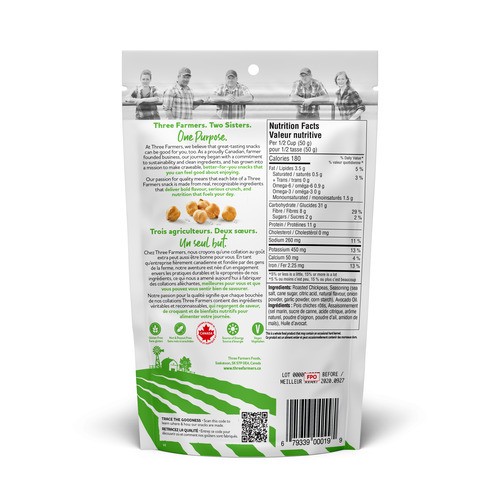 Three Farmers Plant Based Roasted Chickpeas Sea Salt & Lime 120 g