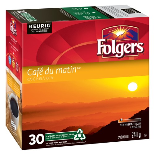 Folgers Coffee Pods Morning Café Light Roast 30 K-Cups 240 g