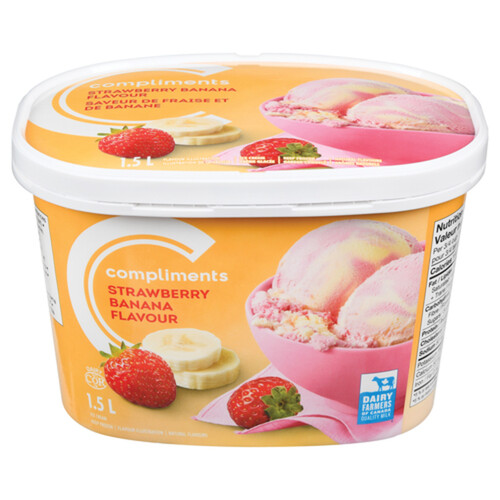 Compliments Ice Cream Strawberry Banana 1.5 L