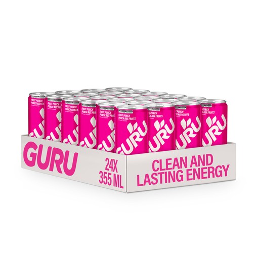 Guru Organic Energy Drink Fruit Punch 24 x 355 ml (cans)