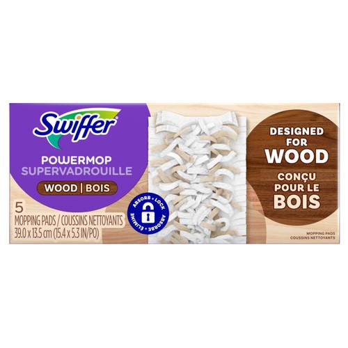 Swiffer PowerMop Wood Mopping Pads 5 Count