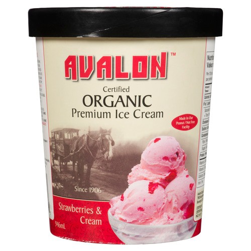 Avalon Organics Organic Ice Cream Strawberry Cream 946 ml