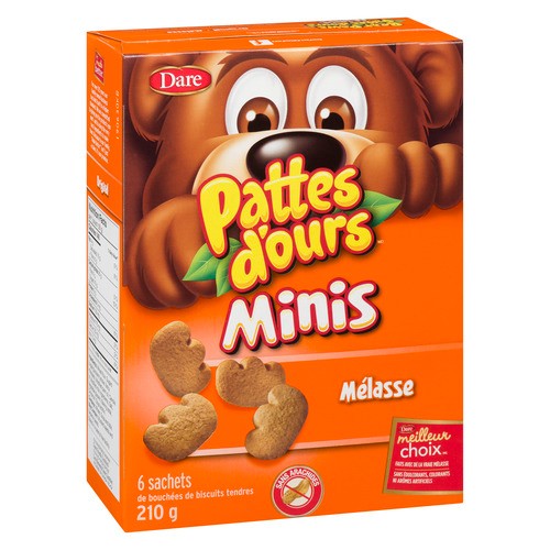 Dare Bear Paws Peanut-Free Mini Cookies Original 6 Pack 210 g