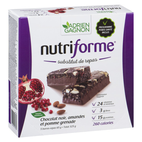 Nutriforme Meal Replacement Bars Dark Chocolate Almond Pomegranate 5 x 65 g