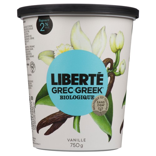 Liberté Organic 2%  Yogurt Vanilla 750 g