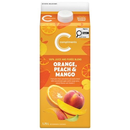 Compliments Refrigerated Juice Blend Orange Peach Mango 1.75 L