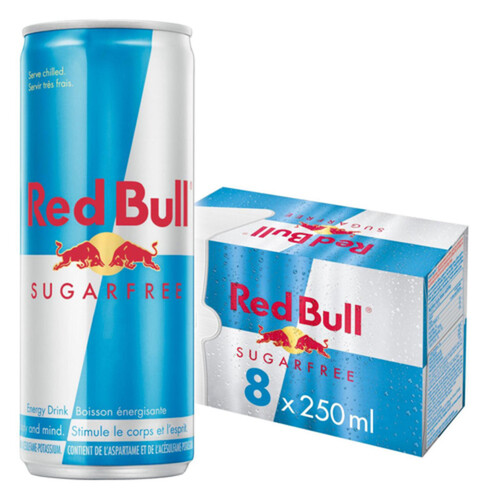 Red Bull Energy Drink Sugar Free 8 x 250 ml (cans)