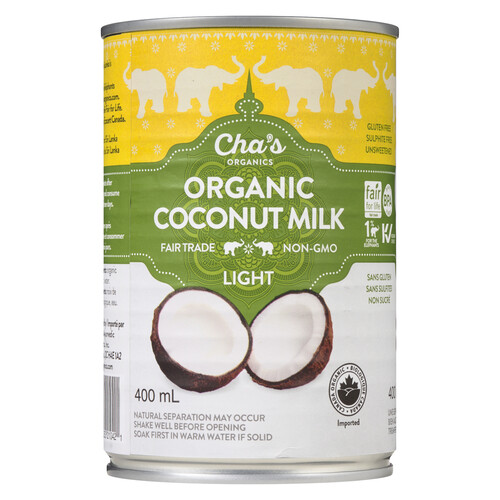 Cha's Organic Coconut Milk Light 400 ml