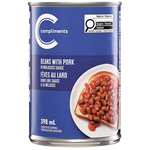Compliments Canned Beans With Pork In Molasses Sauce 398 ml