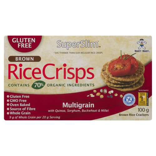 Want Want Super Slim Gluten-Free Brown Rice Crisps Multigrain 100 g