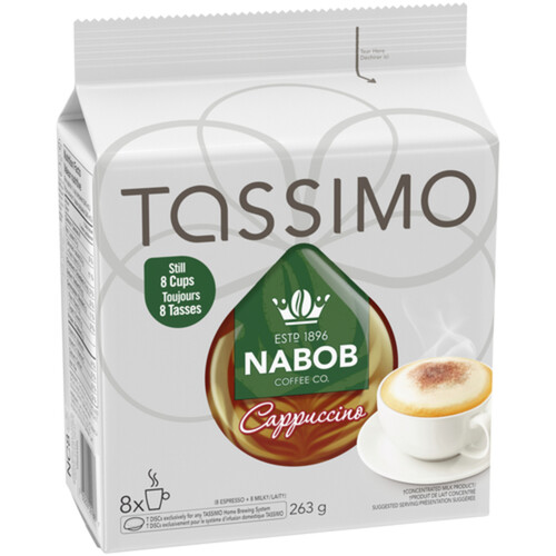 Tassimo Nabob Coffee Pods Cappuccino Single Serve 8 T-Discs 263 g