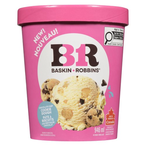Baskin Robbins Ice Cream Cookie Dough Chocolate Chip 946 ml