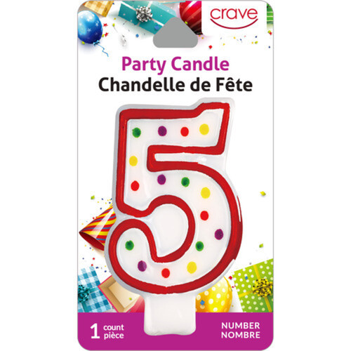 Crave Party Candle Number Five 1 Pack