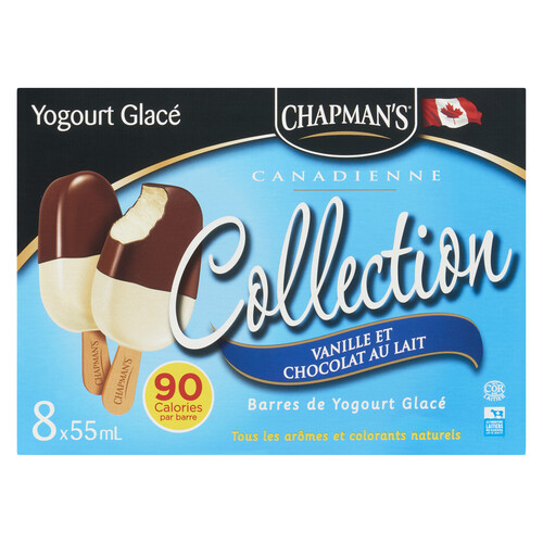 Chapman's Yogurt Bars Vanilla & Milk Chocolate 8 EA