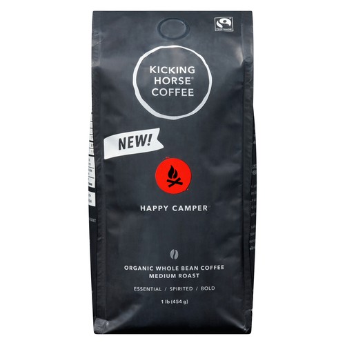 Kicking Horse Coffee Organic Whole Bean Coffee Happy Camper Medium Roast 454 g