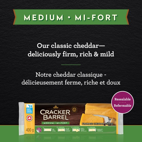 Cracker Barrel Cheese Medium Cheddar 400 g