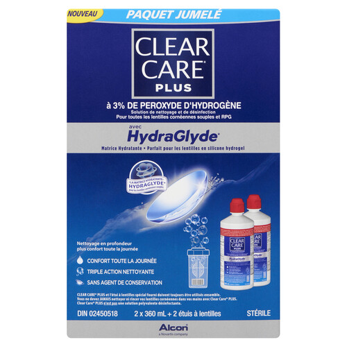 Alcon Clear Care Plus Contact Lens Solution 2 Pack 720 ml