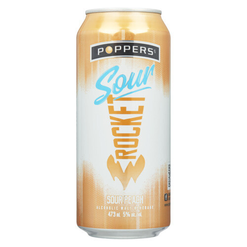 Poppers Alcoholic Beverage Sour Peach 473 ml