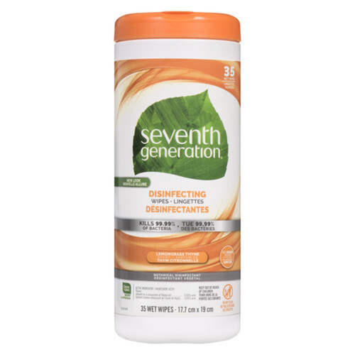 Seventh Generation Wipes Lemongrass Thyme Scent Multi-Surface Disinfecting 35 Wipes
