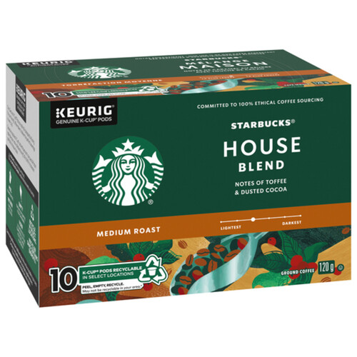 Starbucks Coffee Pods House Blend Medium Roast 10 K-Cups 