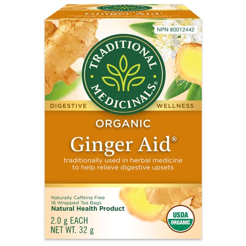 Traditional Medicinals Tea Ginger Aid 16 Tea Bags