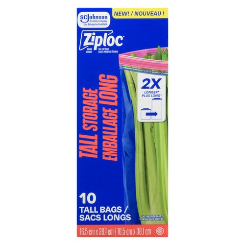 Ziploc Seal Top Bags Tall 10 Count