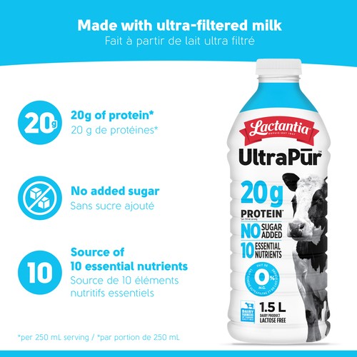 Lactantia UltraPur 0% Milk Ultra-Filtered 20 g Protein 1.5 L