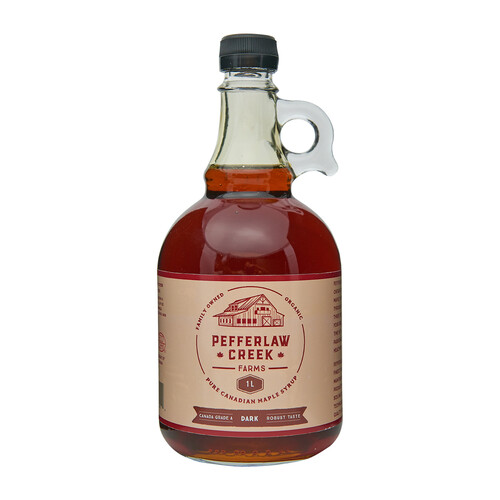 Pefferlaw Creek Farms Organic Dark Maple Syrup 1 L