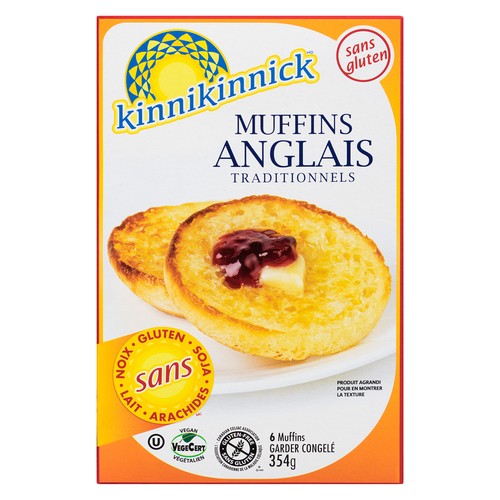 Kinnikinnick Foods Frozen English Muffins Traditional 354 g