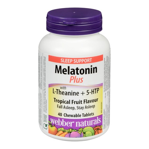 Webber Naturals Melatonin Plus Tropical Flavour 40 Chewable Tablets