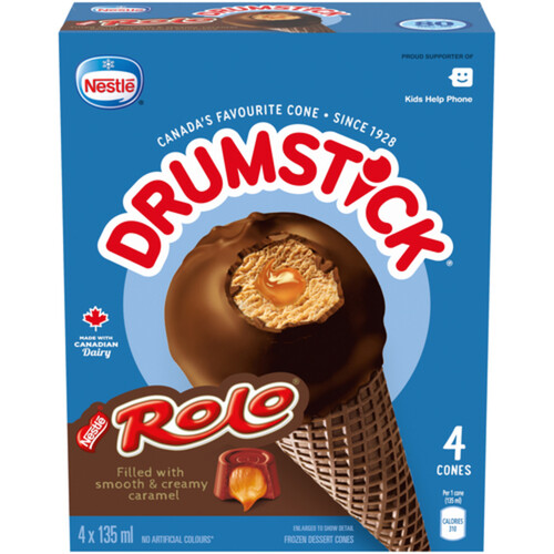 Nestlé Drumstick Rolo Frozen Cones Caramel 4 x 135 ml