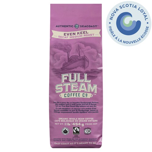 Full Steam Coffee Even Keel Decaf Medium Roast 454 g