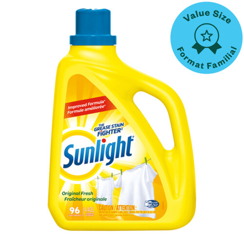 Sunlight Liquid Laundry Detergent Lemon Fresh 96 Loads 4.43 L