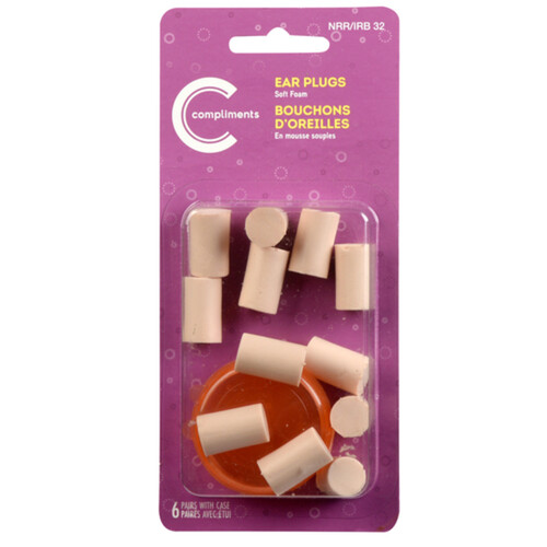 Compliments Soft Foam Ear Plugs 6 Count