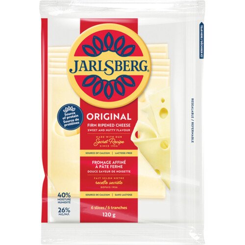 Jarlsberg Sliced Cheese Original Firm Ripened 6 Slices 120 g