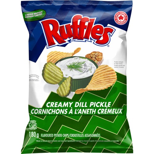 Ruffles Potato Chips Creamy Dill Pickle 180 g