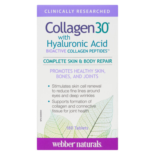 Webber Naturals Collagen30 With Hyaluronic Acid 180 Tablets