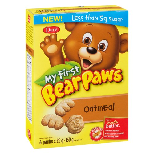 Dare Peanut-Free My First Bear Paws Cookies Oatmeal 6 x 25 g