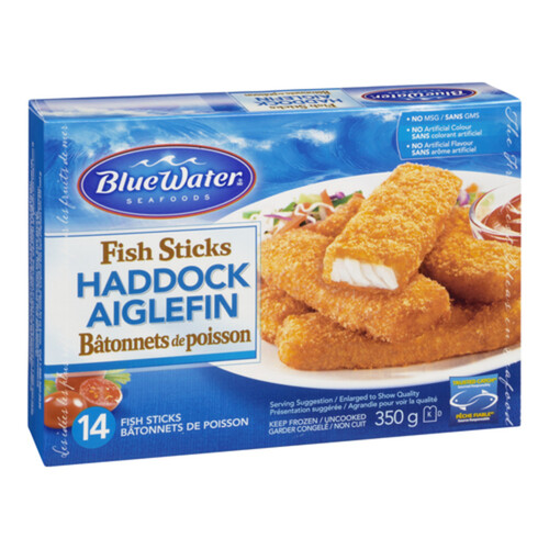 BlueWater Seafoods Frozen Fish Sticks Haddock 350 g